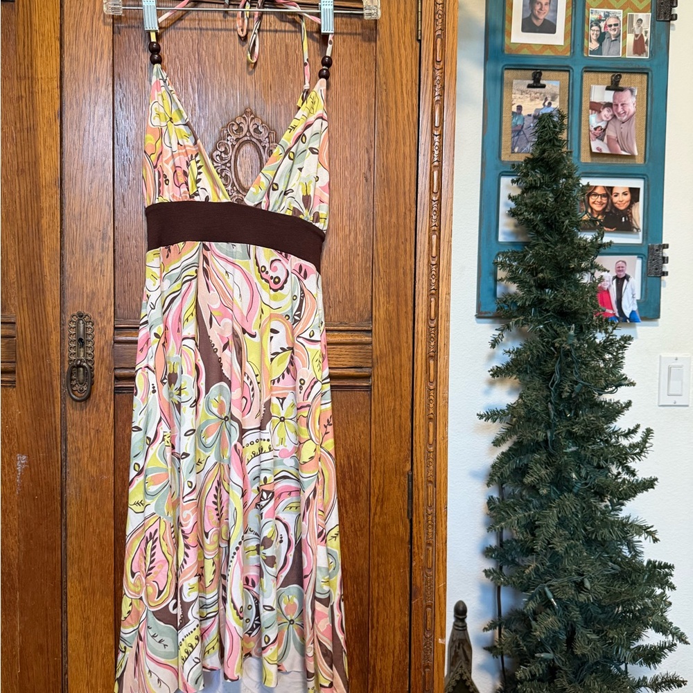 Elan Pastel Swirl Maxi Dress